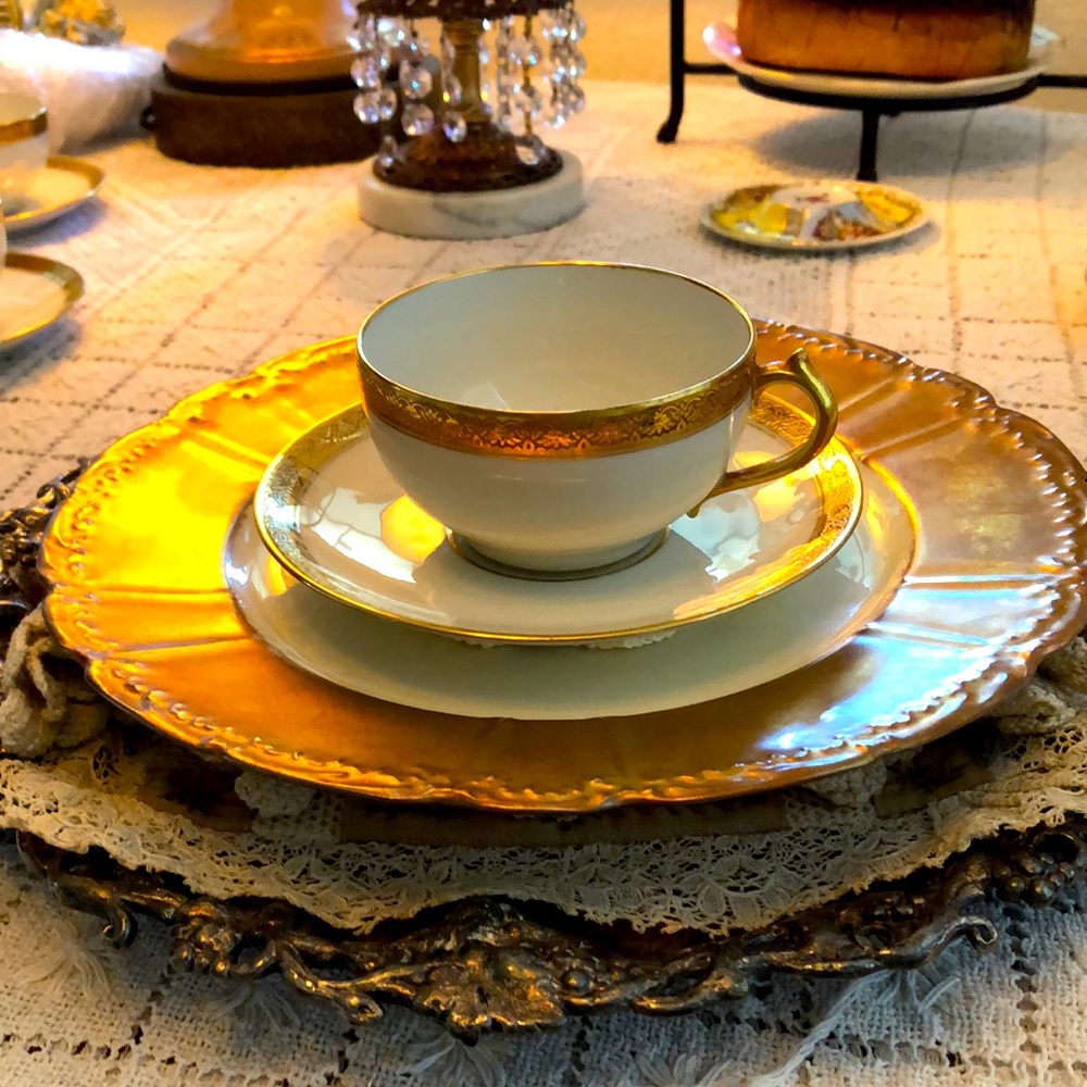 EUC- Pristine & Rare GDA France Haviland Limoges Calvados Teacup & Saucer